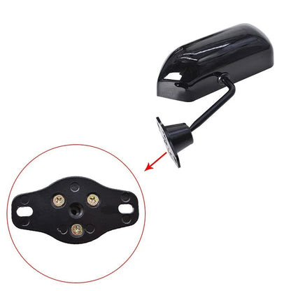 Set of 2 Universal F1 Style Side Mirrors for Cars - Glossy Black Convex
