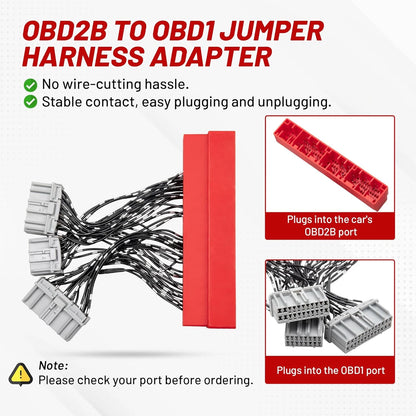 OBD2B to OBD1 ECU Jumper Harness Plug & Play for Honda Acura (1998–2002)
