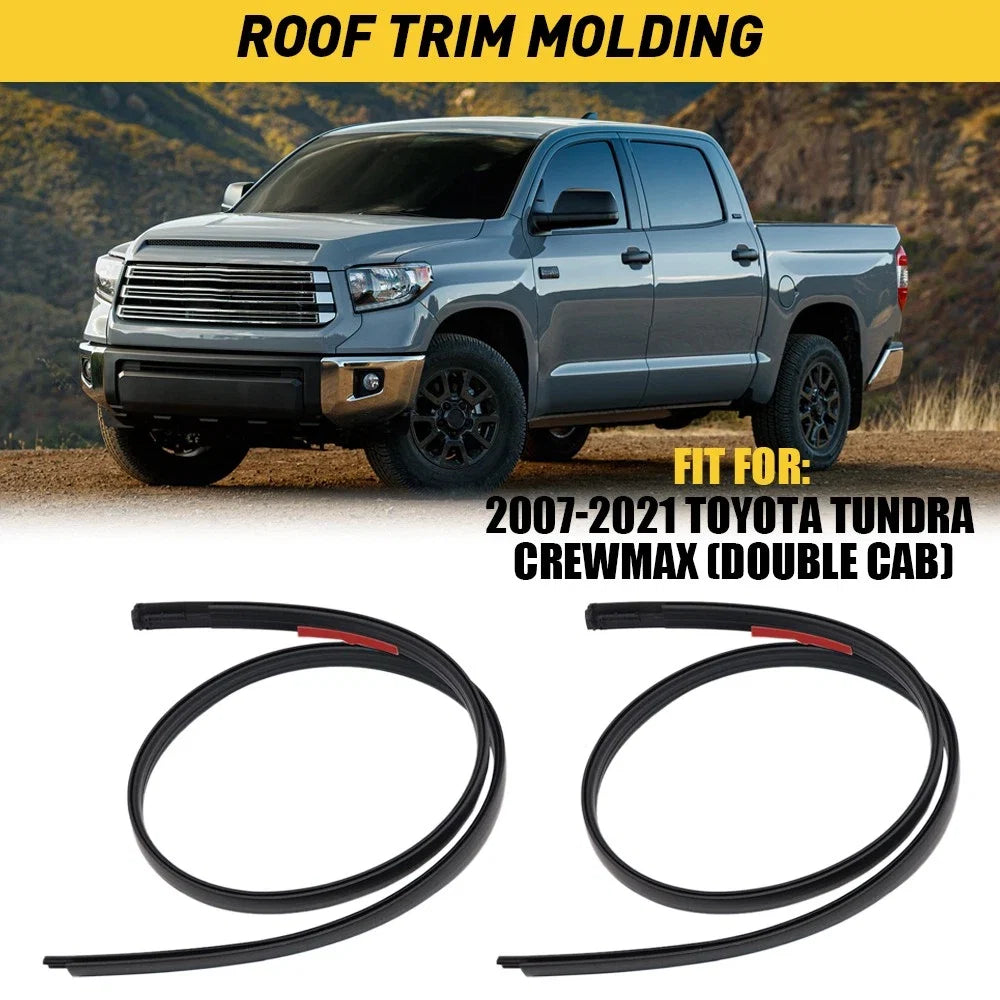 2X Roof Drip Molding 75552-0C060 75551-0C060 for Tundra Crew Max (2007–2021)