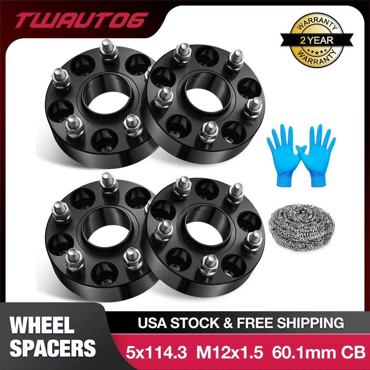 Set of 4 Hubcentric Wheel Spacers for Toyota Camry (Fits 5x4.5, 5x114.3)