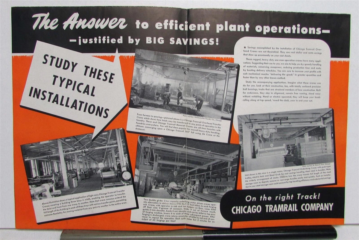 Set of 4 Overhead Cranes for Chicago Tramrail (1930s)
