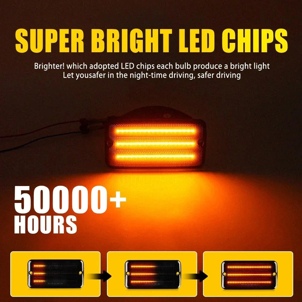 Smoke Dynamic Amber Fender Side Marker Light for Jeep Wrangler TJ (1997–2006)