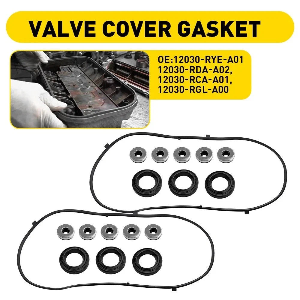 2Pcs Valve Cover Gasket Set for Honda Pilot (2005–2008) & Ridgeline (2006–2008)