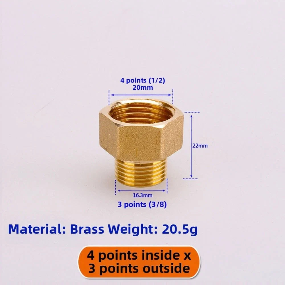 3/8 M x 1/2 F Brass Reducing Bushing for Industrial Pipelines
