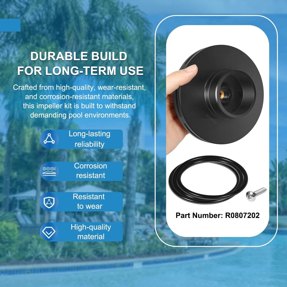 Impeller for Zodiac Jandy Stealth SHPF/SHPM, PlusHP PHPF/PHPM 1HP/1.5HP