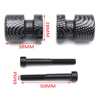 Carbon Flat Swingarm Spools 6mm for Yamaha FZ6 (2004–2008) / FZ8 (2011–2012)