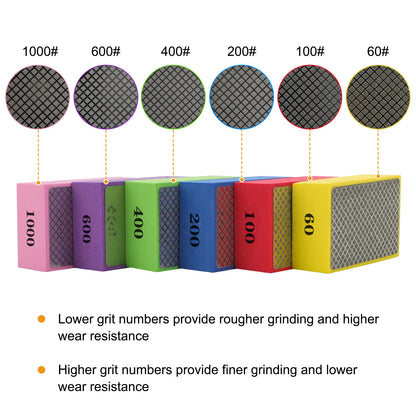 6 Pack Diamond Polishing Pads Grit 60#-1000# for Automotive Detailing