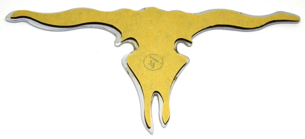 Cutout Longhorn Steer Skull Chrome Steel Tape Mount for Automotive (90223)