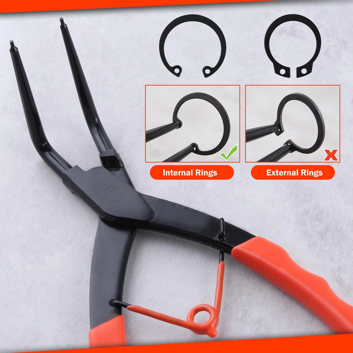 Internal Master Cylinder Snap Ring Pliers for Automotive (90 Degree)