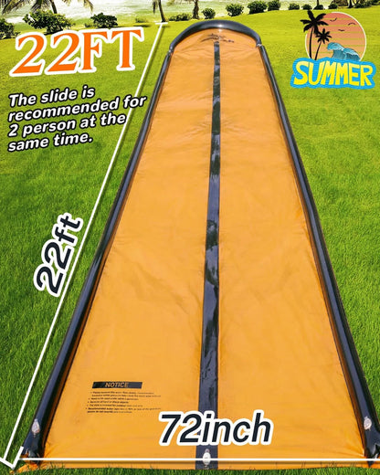 22ft Double Lane Slip Water Slide for Kids & Adults - Orange