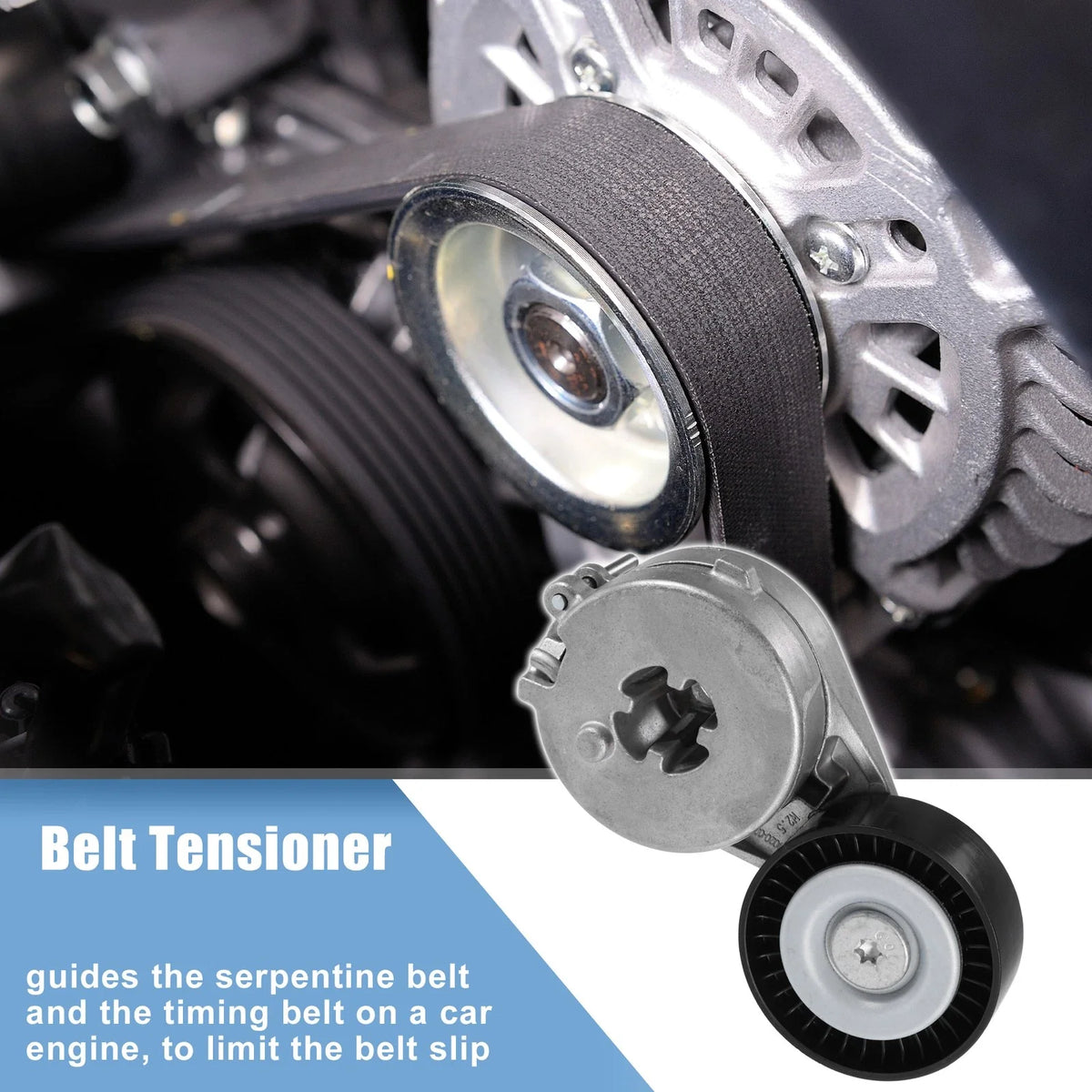 Accessory Drive Belt Tensioner Assembly with Pulley for Audi A4 (2009–2016) 06H903133F