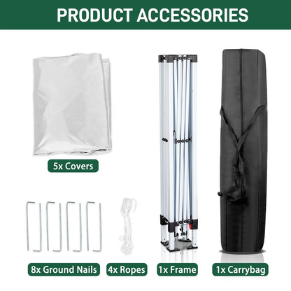 6.5' x 6.5' EZ Pop Up Gazebo Canopy Tent for Garden (No Part Numbers)