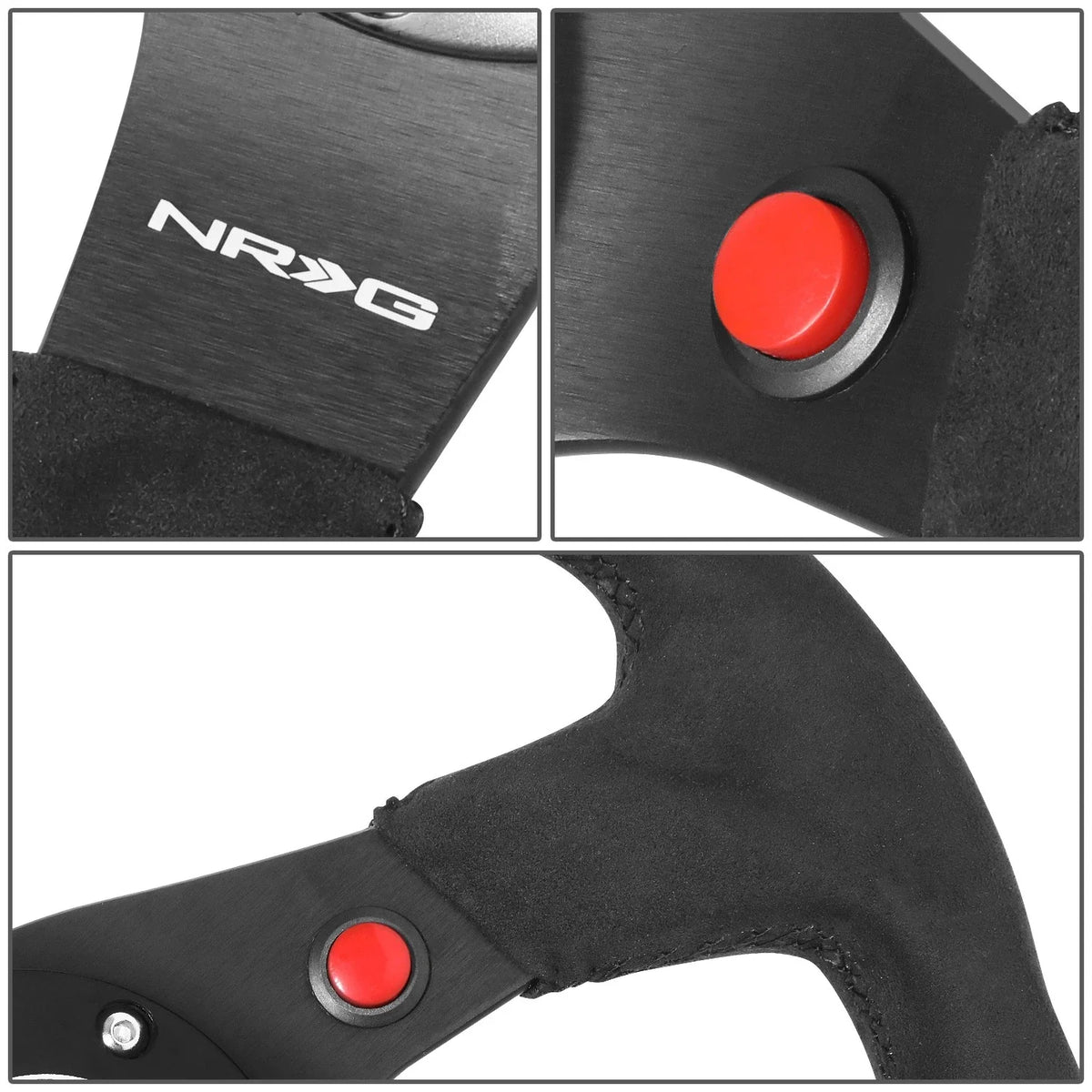 320mm Dish Steering Wheel for NRG (3-Spoke, Yellow Stripe, Alcantara)