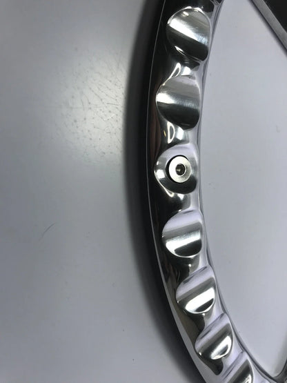 14 Inch Billet Steering Wheel Polished 5 Hole with Red Wrap for Universal