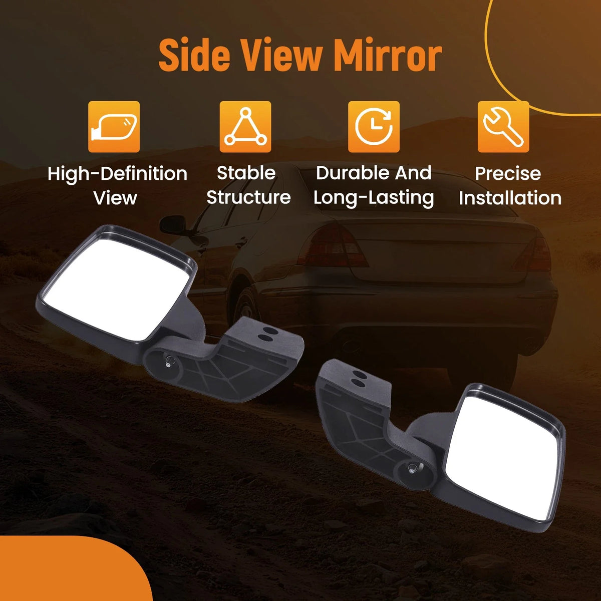 UTV Door Mounted Side Mirror for Polaris Ranger 1000 (2020–2024)