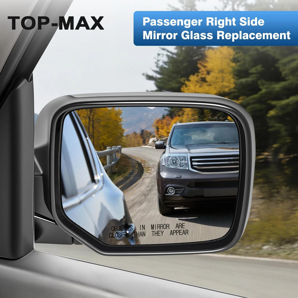 Passenger Side Mirror Glass for TOP-MAX (2010–2020) Black, White