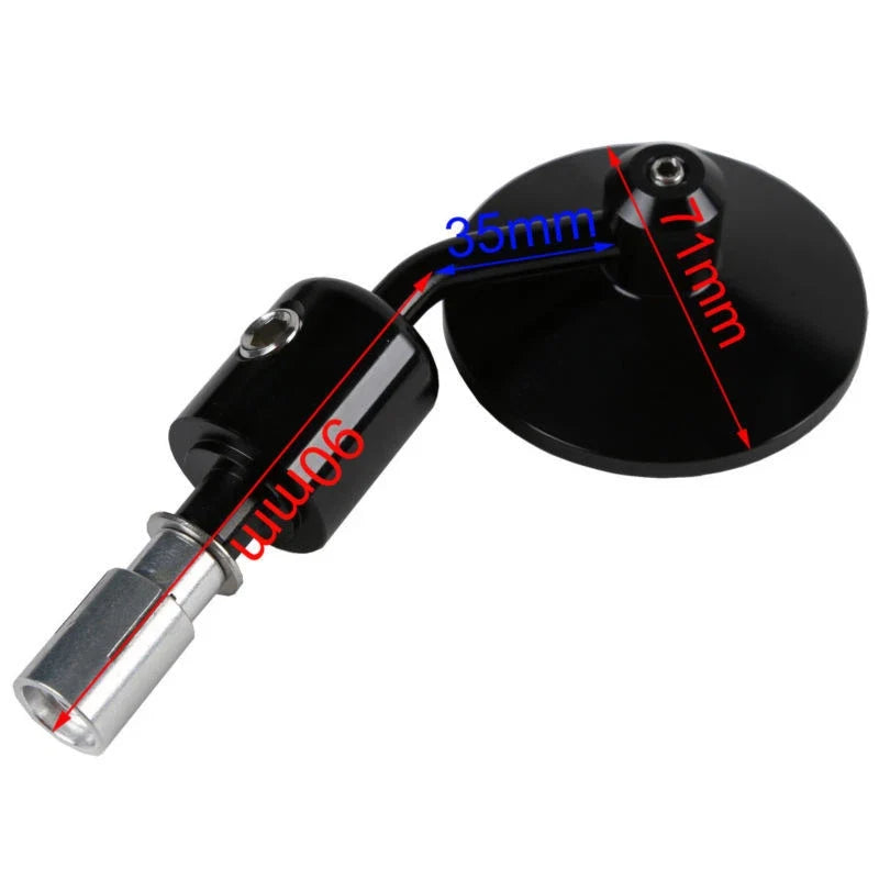 3" Round Rearview Mirrors for Harley (Fits 7/8" Handle Bars)