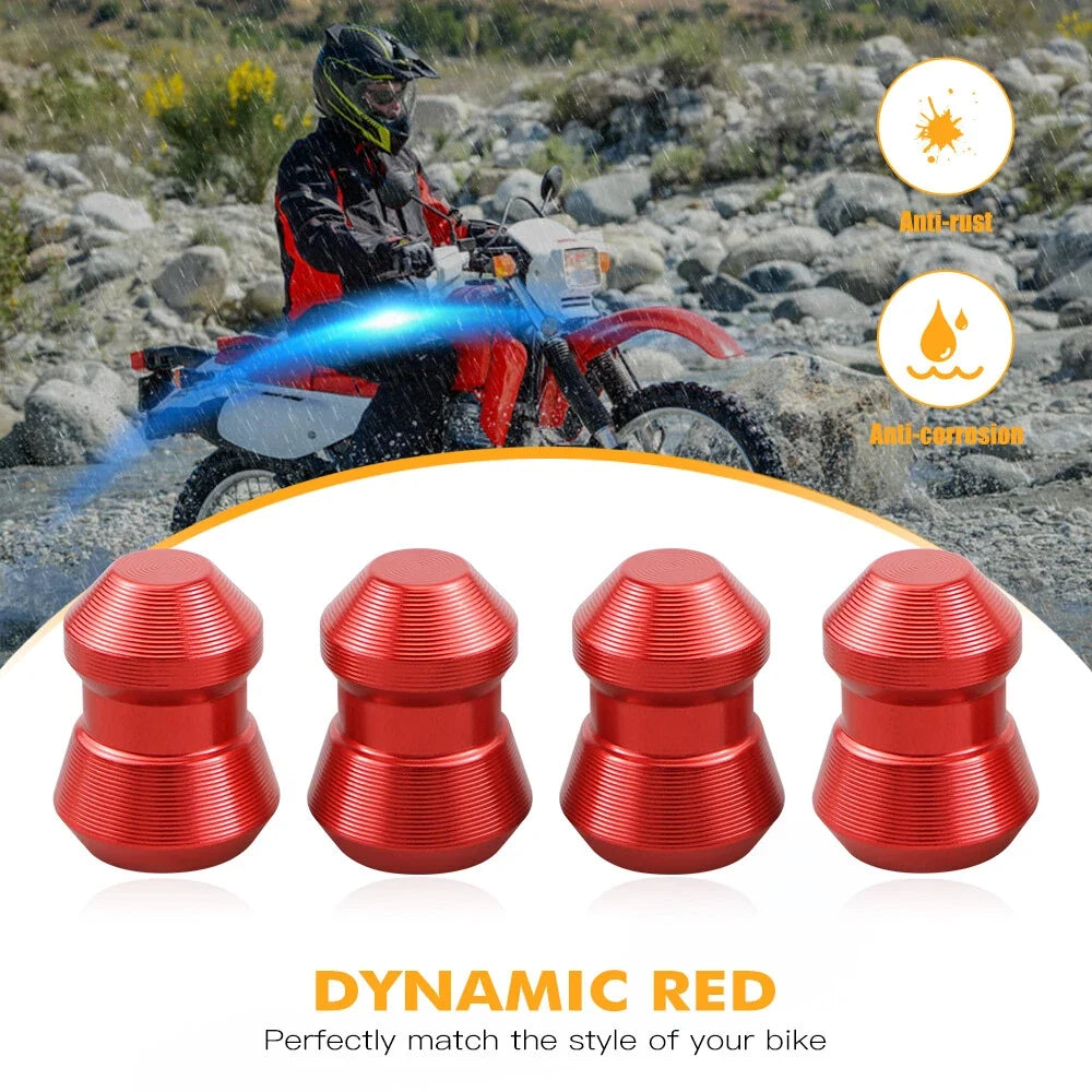 Front Fork Air Valve Cap + Tire Stem Caps for Honda XR650L (1993–2025)