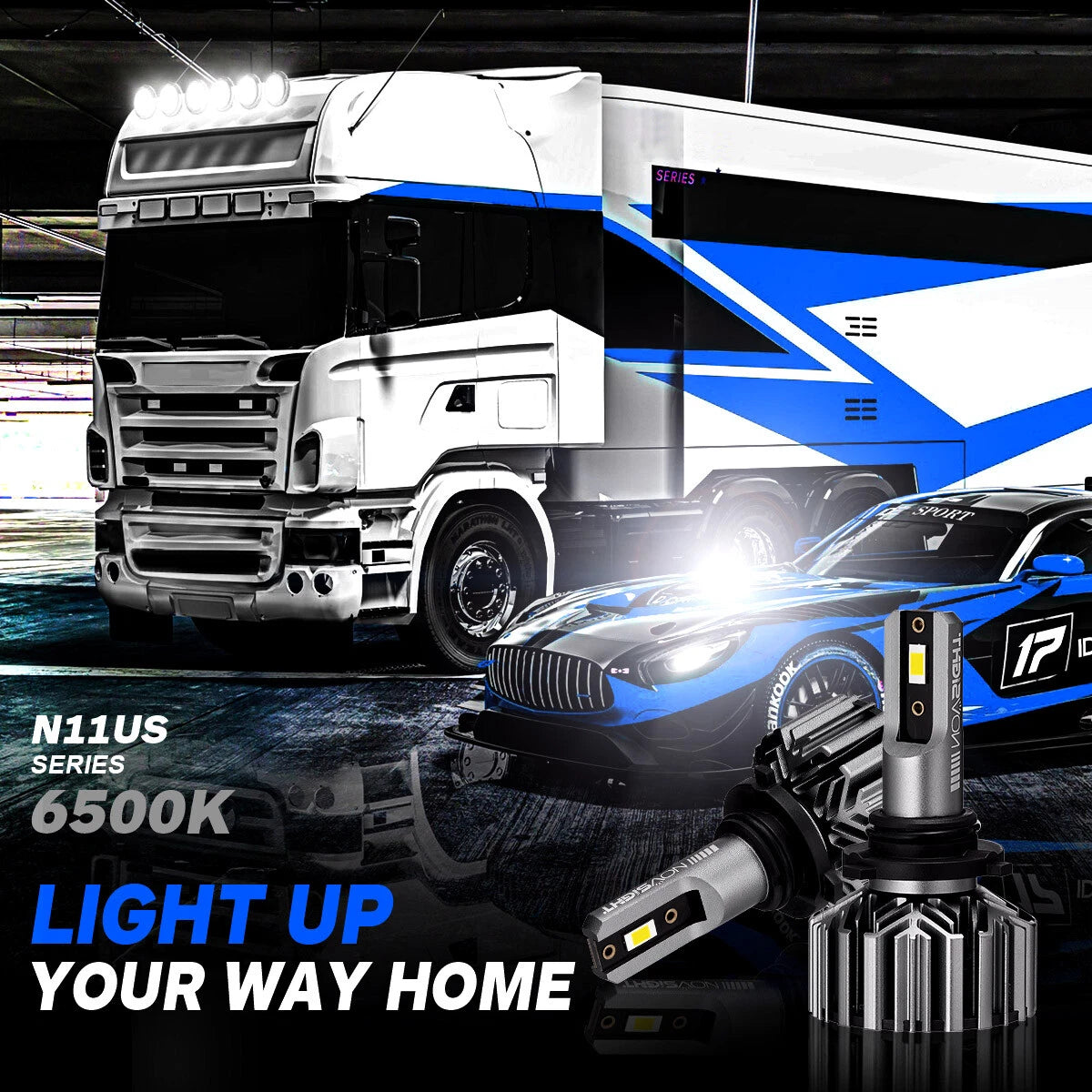 2X NOVSIGHT 9005 9006 LED Headlight Combo for