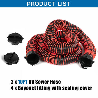 20FT RV Sewer Hose Extension for RVs (Heavy Duty, Abrasion & Crush Resistant)