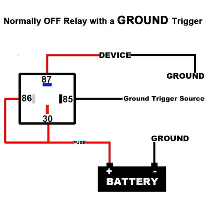 2X 40/30AMP 12V DC Relay Kit for Automotive (SPST)