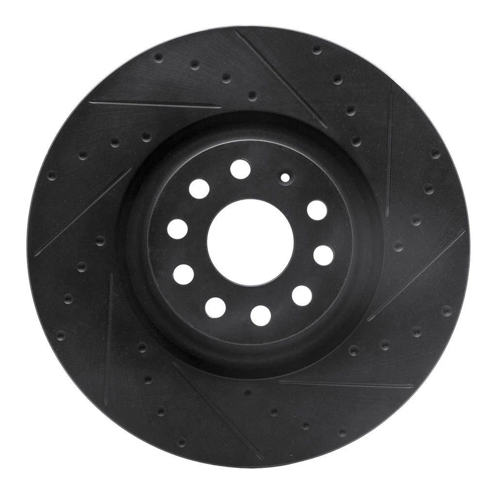 Rotor Set for Volkswagen Golf R (2015–2019) ALX-PAU-DF-8002-73038-CLA6, Drilled & Slotted, Black