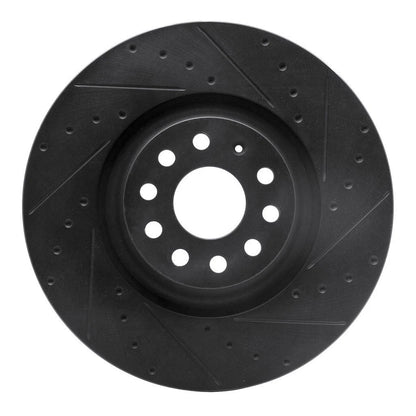 Rotor Set for Volkswagen Golf R (2015–2019) ALX-PAU-DF-8002-73038-CLA6, Drilled & Slotted, Black