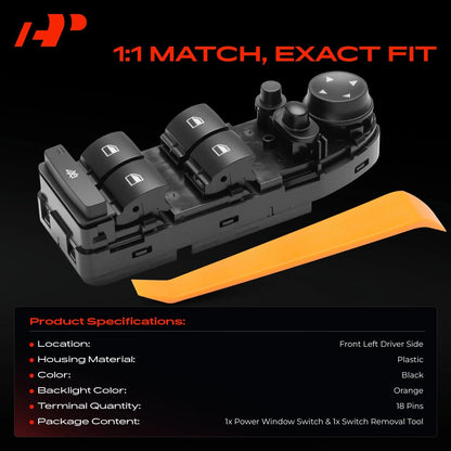 Front Left Power Window Switch for BMW X5 X6 (2007–2014) 61319122121, 61319218044, 61319122117