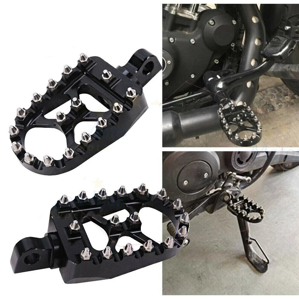 Wide MX Style Foot Pegs for Harley Dyna Sportster XL883 1200 (2004–2023)