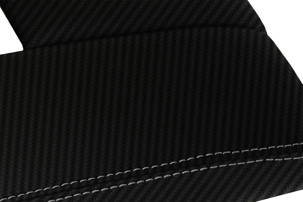 Carbon Fiber Console Lid Armrest Cover for Audi Q7 (2007–2015) Gray Stitch