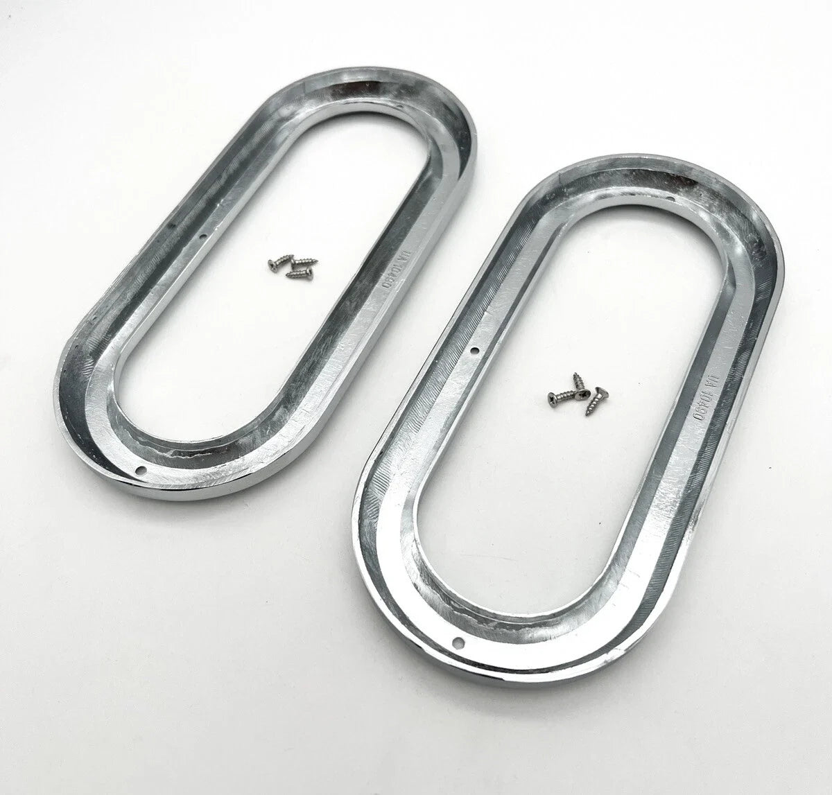 Chrome Semi Truck Trailer Light Bezels for 6 Inch Oval Lights (Qty 1)