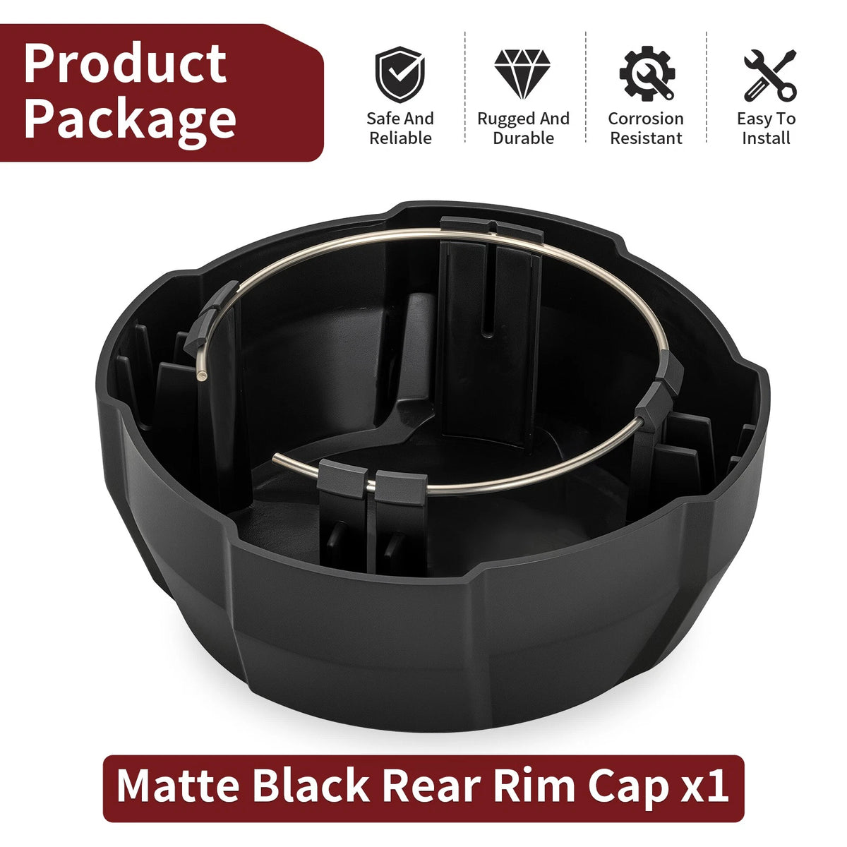 Rear Matte Black Rim Cap for Polaris Ranger Crew SP 570 (2022–2025) 1524066-458