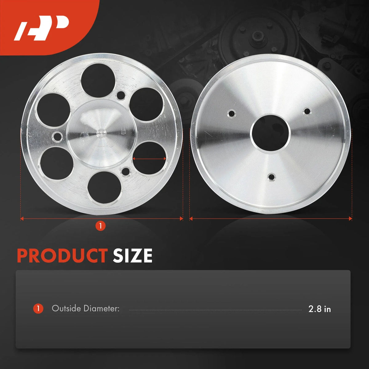 Aluminum Alternator Pulley with Nose Cone Cover for Ford GM