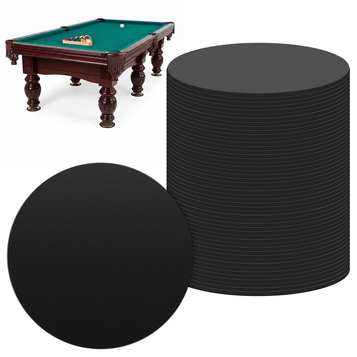 50 Pcs Pool Table Leg Shims 3" Diameter 0.06" Thick