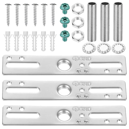 3X Ceiling Light Fixture Mounting Bracket Kit for 4 Inch Silver