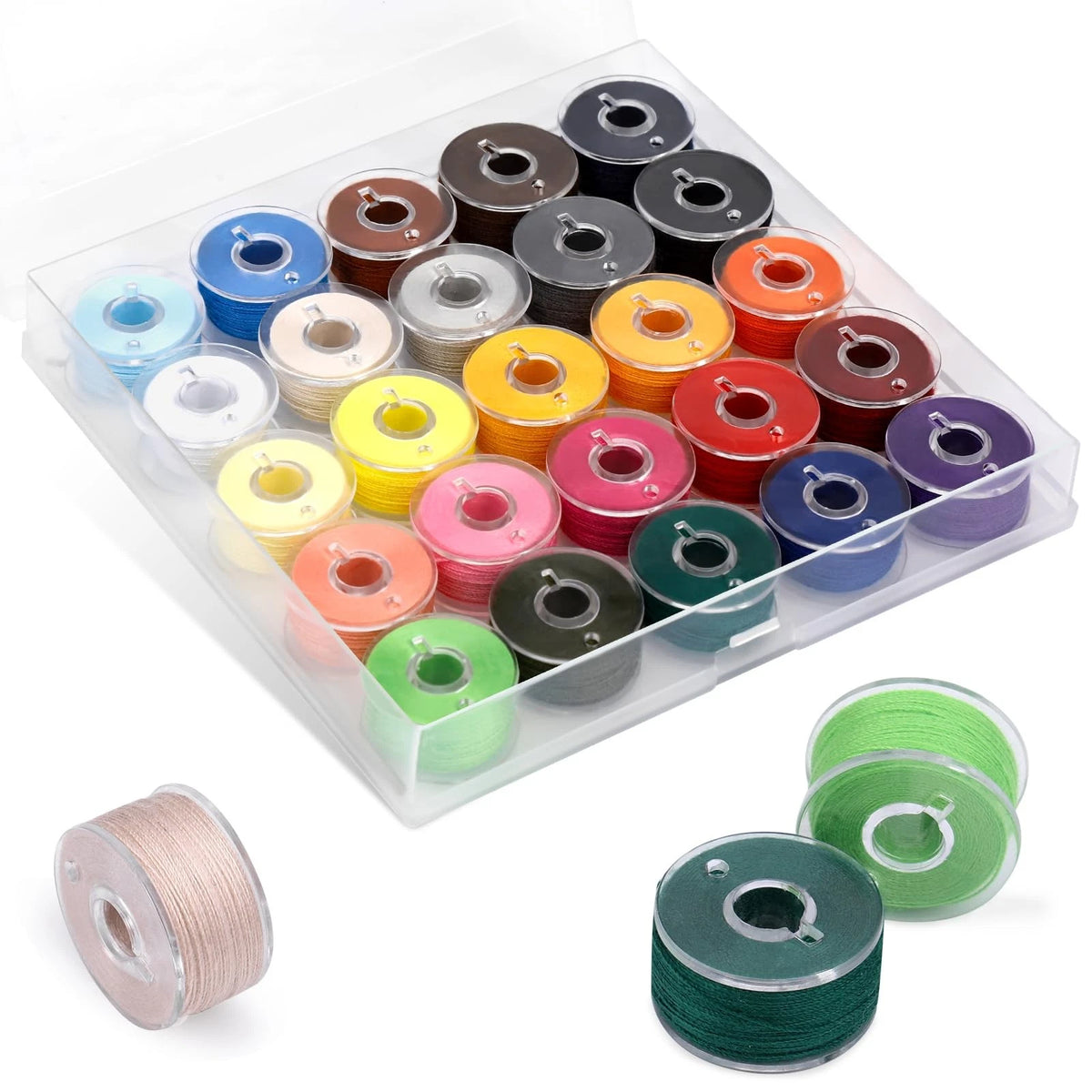 25pcs Assorted Colors Sewing Thread Set (40S/2, 50WT)