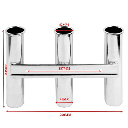 Triple Rod Holder for Boats Yachts Marine Docks (Stainless Steel)