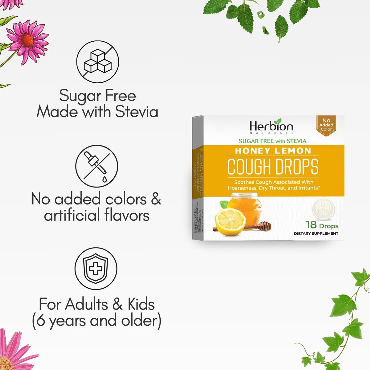 Cough Drops Sugar-Free for HERBION Naturals (18 Count)