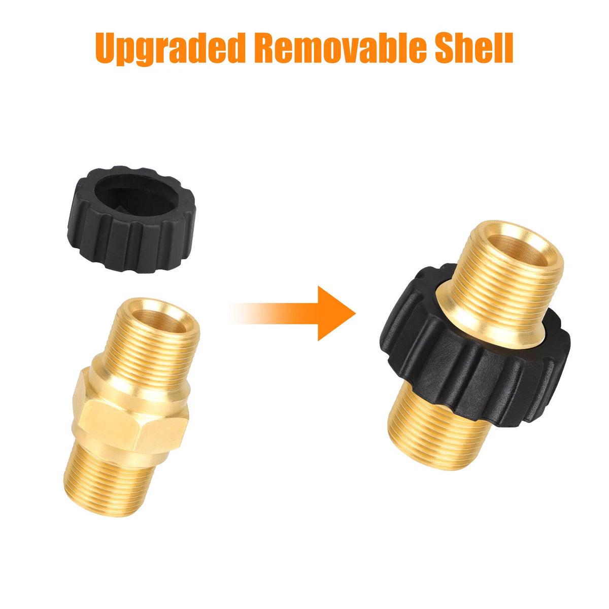 2X M22-14mm Quick Connect Hose Adapter for Pressure Washer (5000PSI)