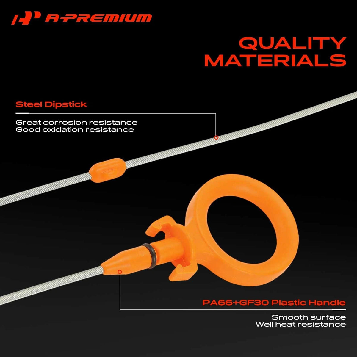 A-Premium Engine Oil Dipstick with Seal for Audi A4 A4 Quattro (2005–2009) 06D115611D