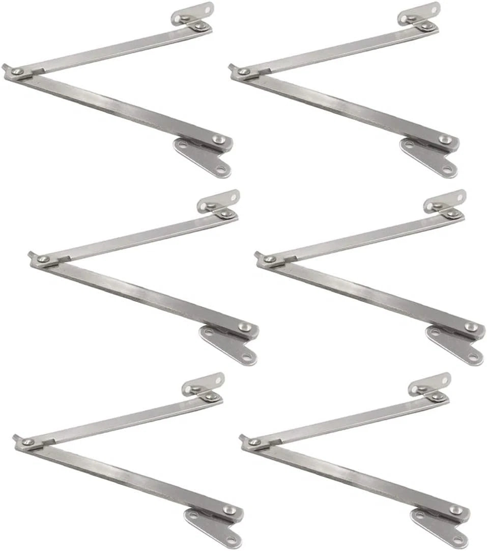 Pack of 6 Folding Support Hinges for Furniture Lid Stay