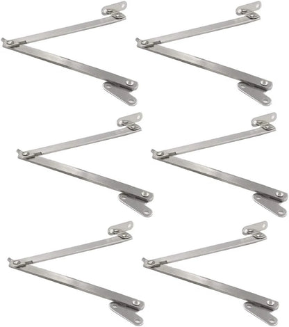 Pack of 6 Folding Support Hinges for Furniture Lid Stay