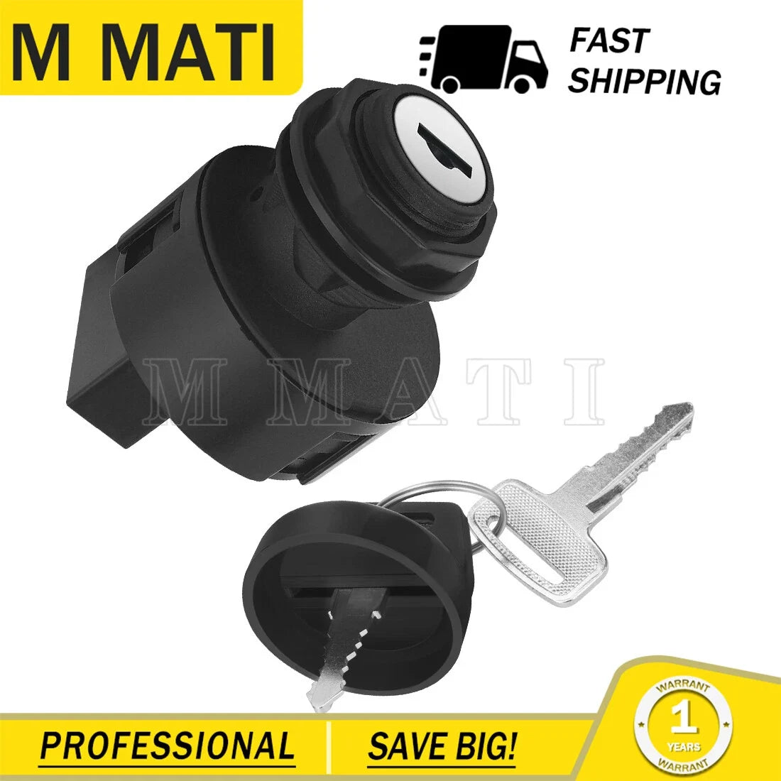 Ignition Key Switch w/ 2 Keys 3-Position 4 Pin for Can-Am Outlander (2003–2023)
