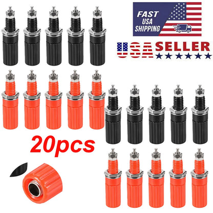 20PCS Binding Post M8 Thread Connector Banana Plug Jack Socket