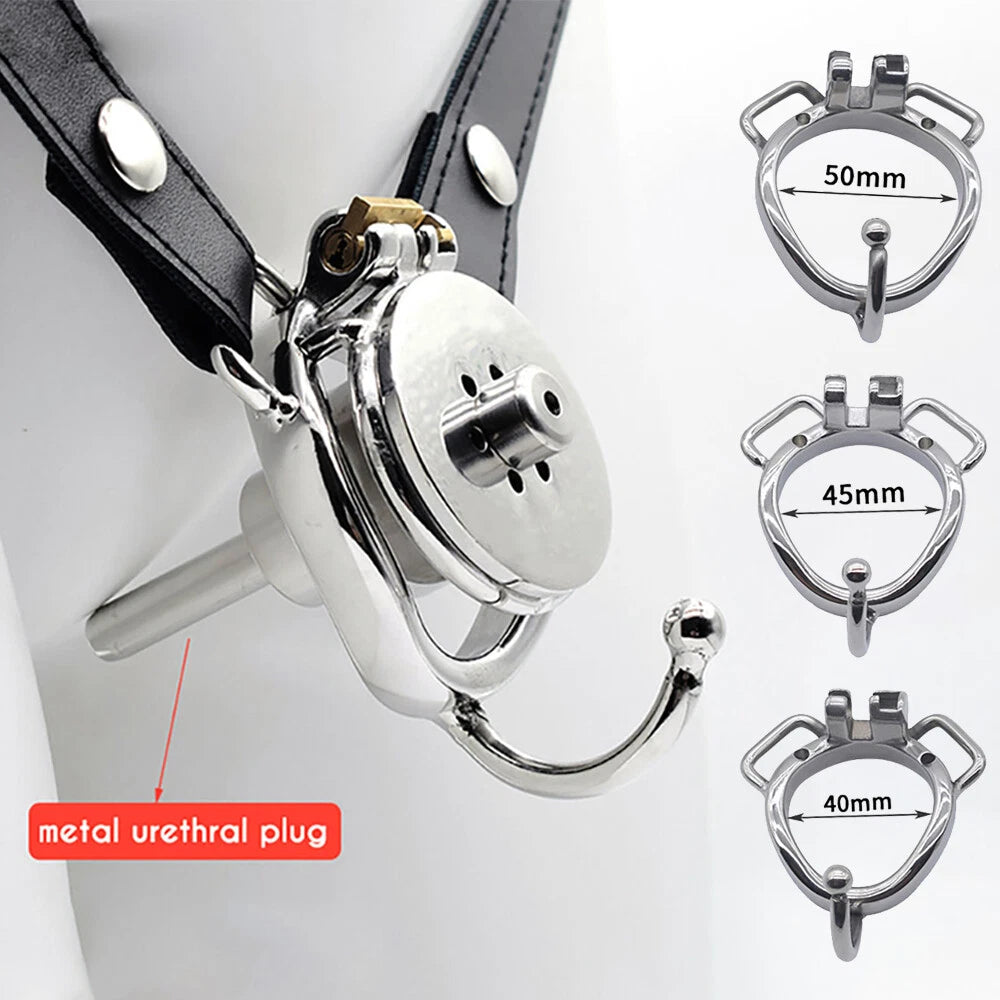 Men Chastity Device Stainless Steel Short Metal Cage Lock