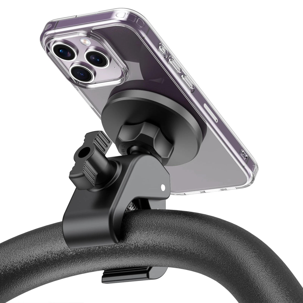 Magnetic Phone Mount Clamp for Gym Treadmill Stroller Golf Cart