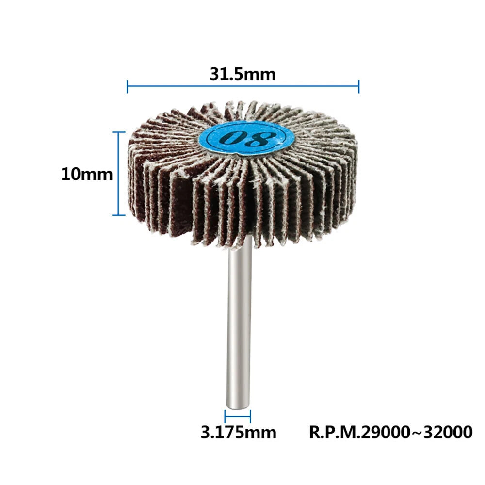 Flap Wheel Set for Dremel Rotary Tool (1/8" Shank)