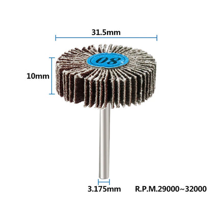 Flap Wheel Set for Dremel Rotary Tool (1/8" Shank)