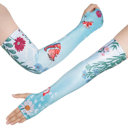 Garden Sleeves for Women - Thorn Protection - Blue (One Size)