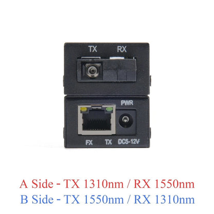 1 Pair Fiber Media Converter SC to RJ45 100/1000Mbps 20Km